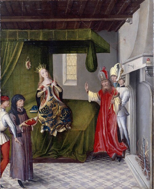Sainte Catherine et les philosophes, 1472, Maître de la vue de Sainte-Gudule