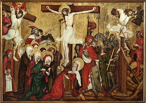 Crucifixion from Nové Sady, 1440, Master of the Rajhrad Altarpiece