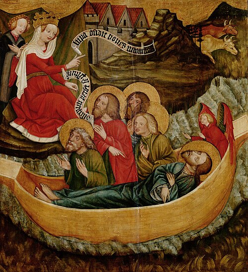 Einschiffung der Gebeine des Hl. Jakobus d. Ä. nach Spanien, 1425, Master of the Rajhrad Altarpiece