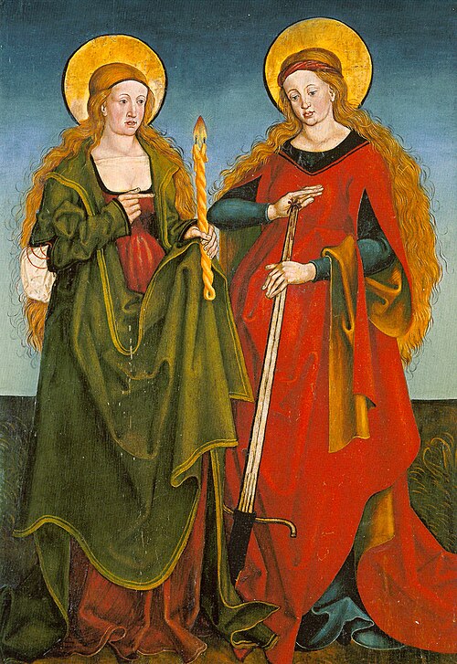 Die Heiligen Genoveva und Lucia, 1505, Meister von Veringen