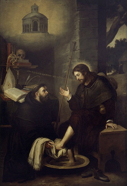 S. Augustin washes Christ's Feet, 1650, Bartolomé Esteban Murillo
