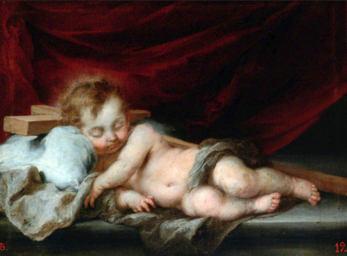 The Infant Christ Asleep on the Cross, 1660, Bartolomé Esteban Murillo