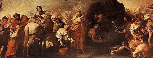 Moses at the Rock of Horeb, , Bartolomé Esteban Murillo