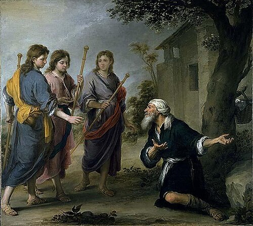 Abraham et les trois anges, 1667, Bartolomé Esteban Murillo