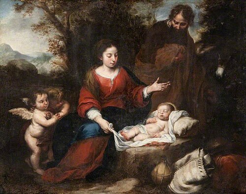 The Rest on the Flight into Egypt, 1665, Bartolomé Esteban Murillo