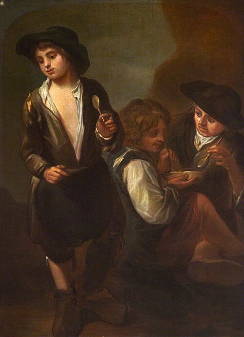 Street Urchins Eating (diptych, left panel), , Bartolomé Esteban Murillo