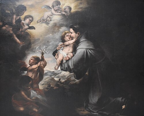 Saint Antoine de Padoue adorant l'Enfant Jésus, 1675, Bartolomé Esteban Murillo