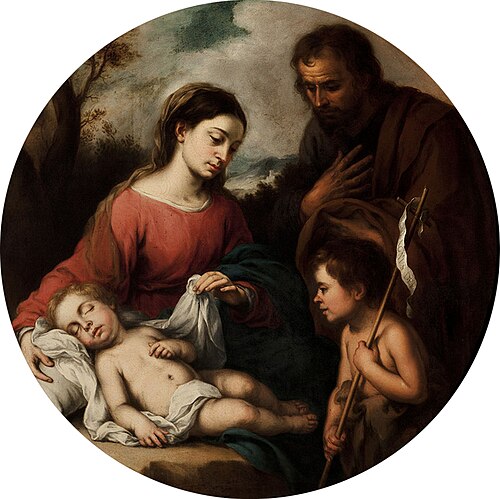 Holy Family with the Infant Saint John, 1650, Bartolomé Esteban Murillo
