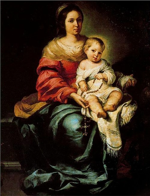 Virgin and Child, with rosary, 1655, Bartolomé Esteban Murillo