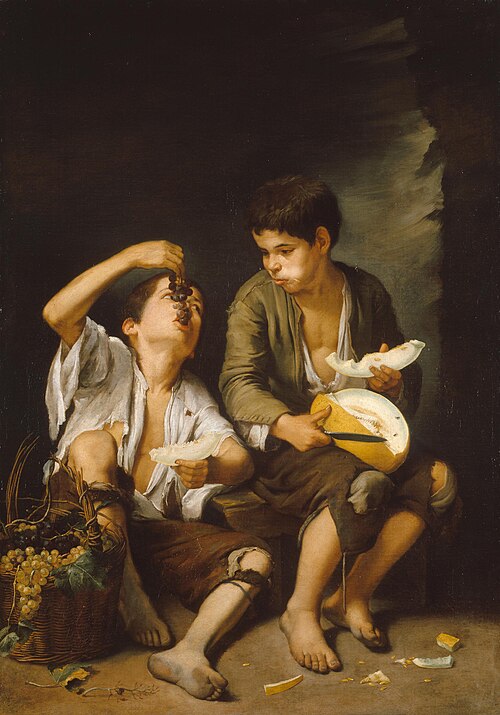 Les Mangeurs de melon et de raisin, 1650, Bartolomé Esteban Murillo