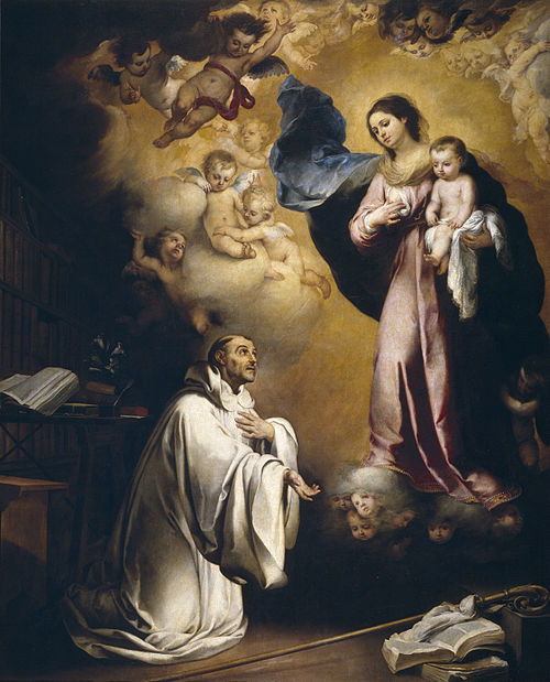 Apparition de la Vierge Marie à Saint Bernard, 1655, Bartolomé Esteban Murillo