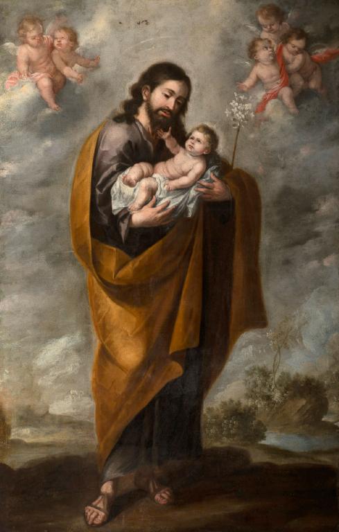 Saint Joseph with the Infant Saviour (Angels in the Clouds), , Bartolomé Esteban Murillo
