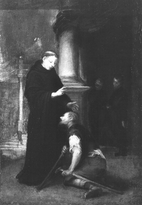 Der hl. Thomas von Villanueva heilt einen Lahmen (Skizze), 1675, Bartolomé Esteban Murillo