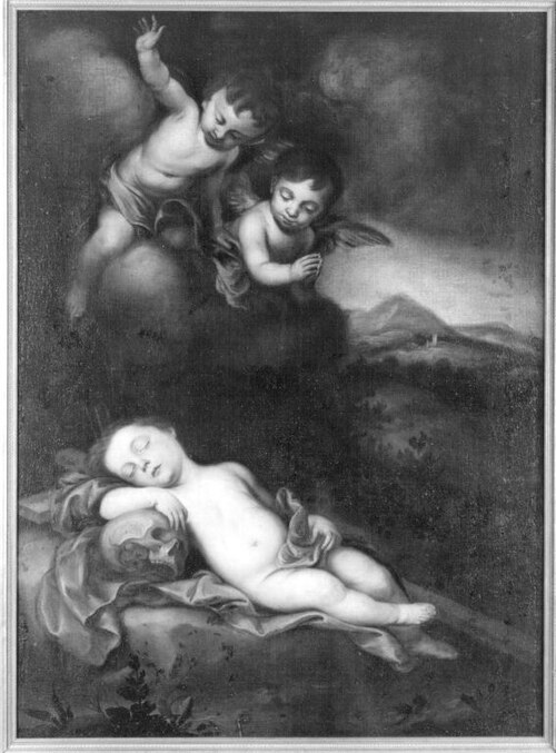 Schlafender Jesusknabe mit Engeln (Nachfolger), 1650, Bartolomé Esteban Murillo