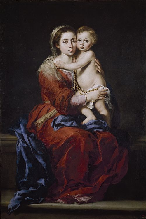 Virgin and Child with a Rosary, 1650, Bartolomé Esteban Murillo