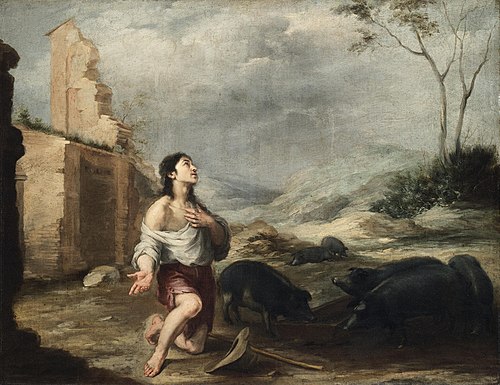 The Prodigal Son Feeding Swine, 1660, Bartolomé Esteban Murillo