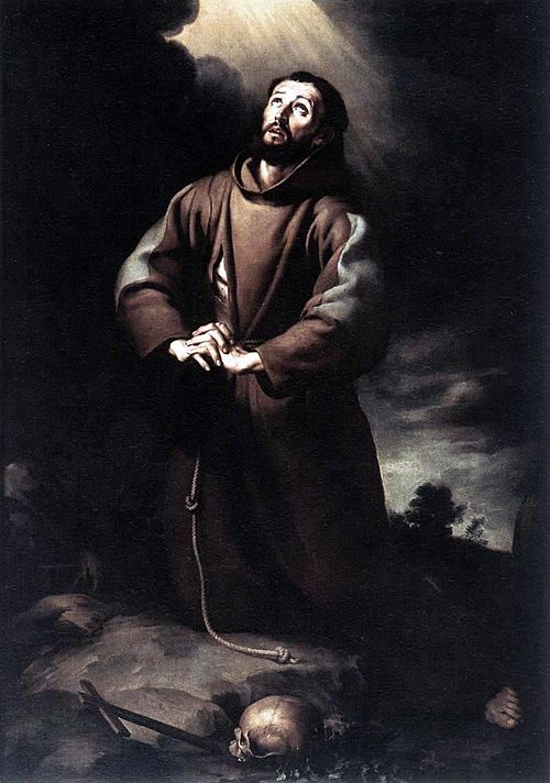 St Francis of Assisi at Prayer, 1645, Bartolomé Esteban Murillo