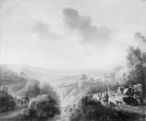 Landscape with Cattle by a Brook, 1648, Gijsbert d'Hondecoeter