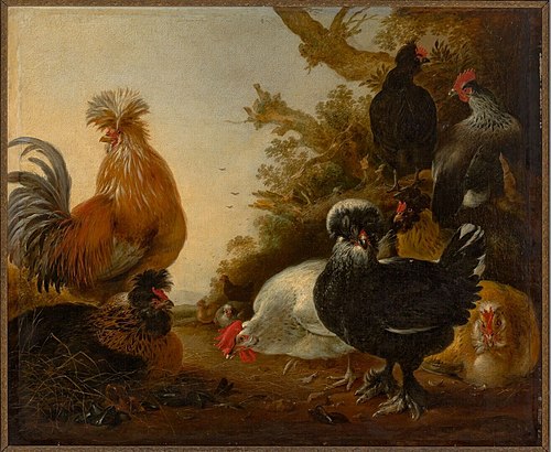 Rooster with Chickens, 1652, Gijsbert d'Hondecoeter