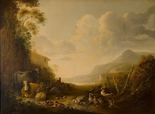Landschap met vee en eenden, 1636, Gijsbert d'Hondecoeter