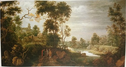 Landscape with Christ at Emmaus, 1617, Gillis d'Hondecoeter