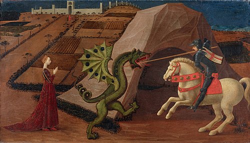 Saint Georges terrassant le dragon, 1435, Paolo Uccello