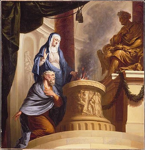 Altaar van Vesta, brandoffer aan Zeus (?), 1730, Elias van Nijmegen