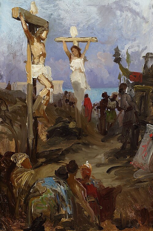 Christian Golgotha, sketch, 1880, Henryk Siemiradzki
