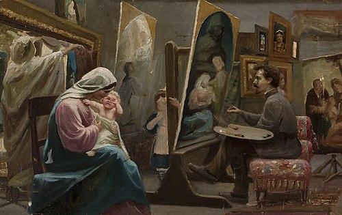 In the painter's studio, , Henryk Siemiradzki