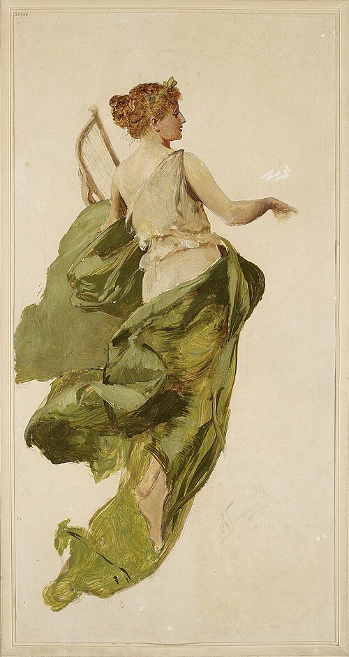 Allegory of Music, sketch for the project of the stage curtain of the Słowacki Theatre in Kraków, 1892, Henryk Siemiradzki