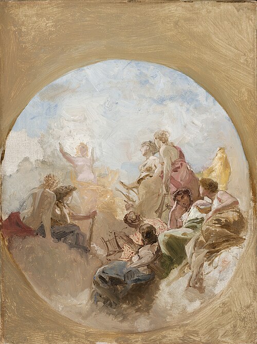 "Aurora" ("Goddess of the Dawn") – Sketch to a Plafon at the House of Jura Nieczajew-Malcew in Sankt, 1886, Henryk Siemiradzki