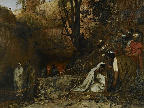 Гонители христиан у входа в катакомбы, 1874, Henryk Siemiradzki