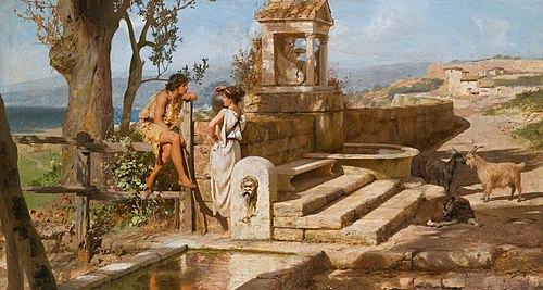Conversation by the spring, 1902, Henryk Siemiradzki