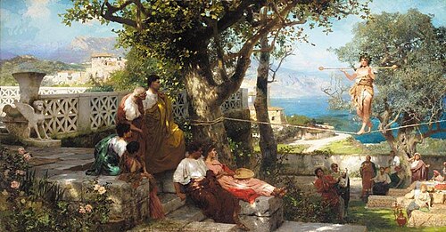 The tightrope walkers audience, Capri, 1898, Henryk Siemiradzki