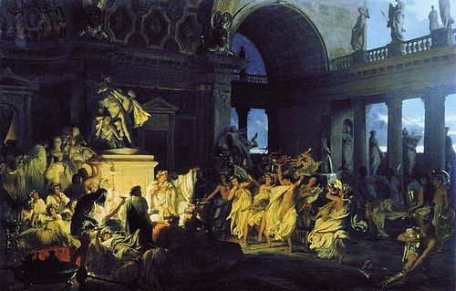 Roman orgy at Caesar's time, 1872, Henryk Siemiradzki