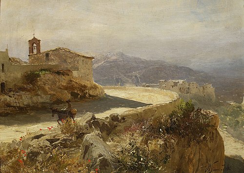Paysage italien avec un âne., 1880, Henryk Siemiradzki