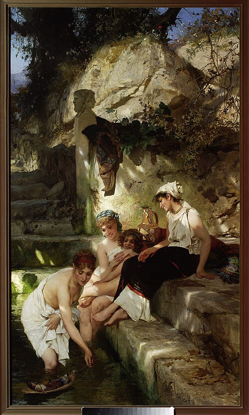 La bucolique romaine (Avant le bain)., 1885, Henryk Siemiradzki