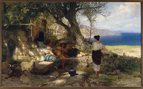 Joyeuse compagnie au source., 1885, Henryk Siemiradzki