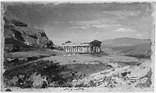 Der Tempel von Segesta, 1858, Adalbert Waagen