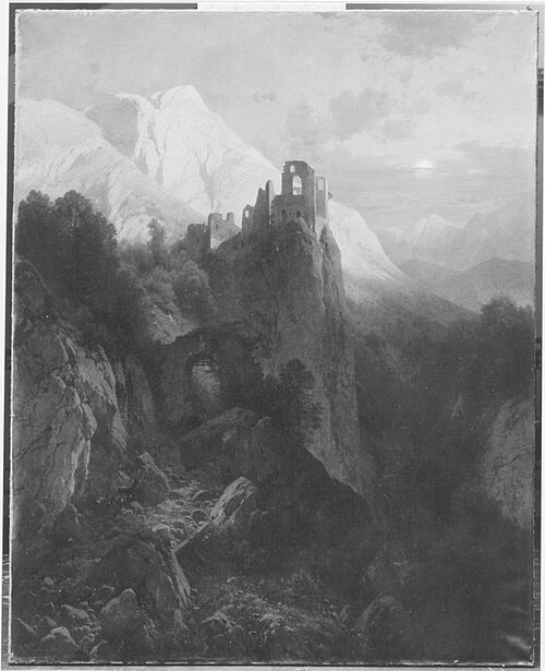 Ruine Kühbach bei Bozen, 1883, Adalbert Waagen