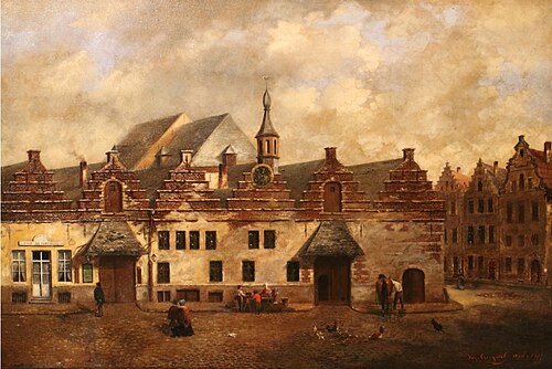 The old Tapissierspand in Antwerp, 1877, Jan Jacob Croegaert-Van Bree