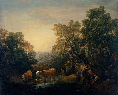 Rocky Wooded Landscape with Rustic Lovers, 1773, Thomas Gainsborough