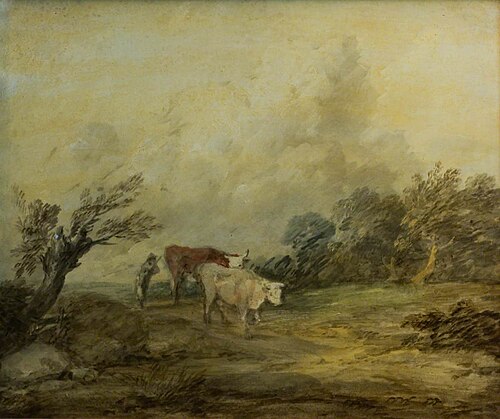 Landscape with a Peasant Driving Cows, , Thomas Gainsborough
