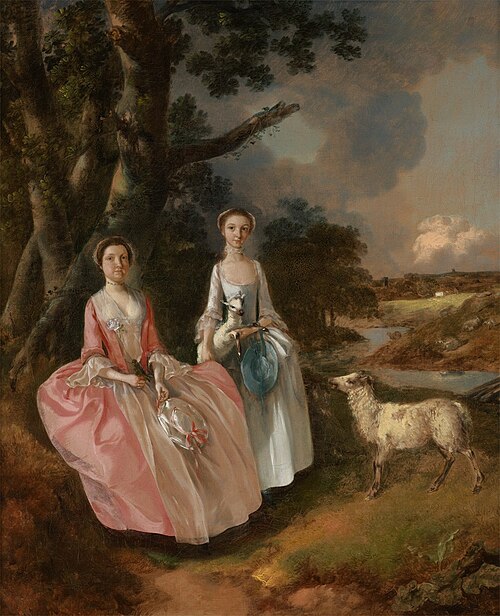 Mrs Mary Cobbold and Miss Cobbold, with a Lamb and a Ewe, 1752, Thomas Gainsborough