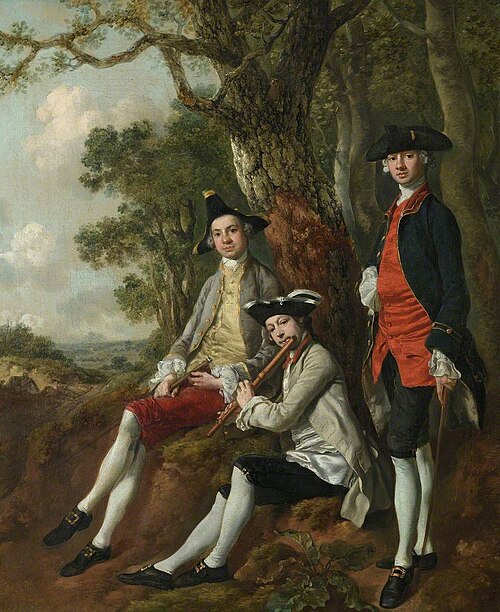 Peter Darnell Muilman, Charles Crokatt and William Keable in a Landscape, 1750, Thomas Gainsborough