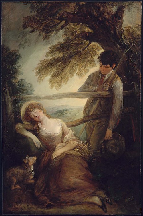 Haymaker and Sleeping Girl, , Thomas Gainsborough