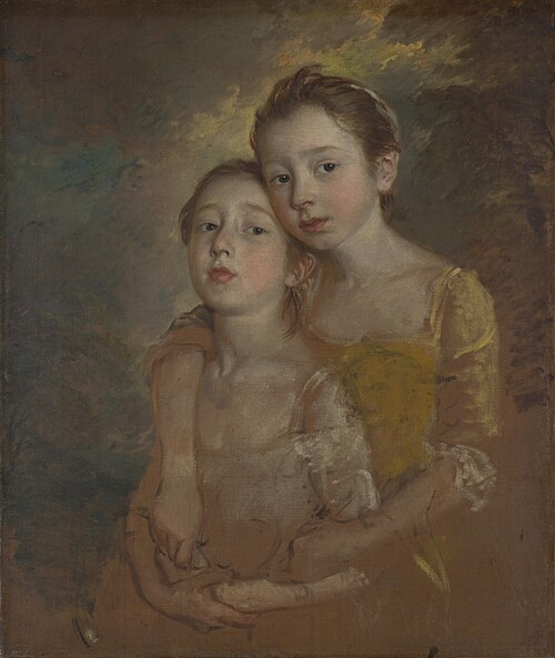 The Painter's Daughters with a Cat, 1750, Thomas Gainsborough