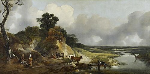 Landscape with a View of a Distant Village, , Thomas Gainsborough