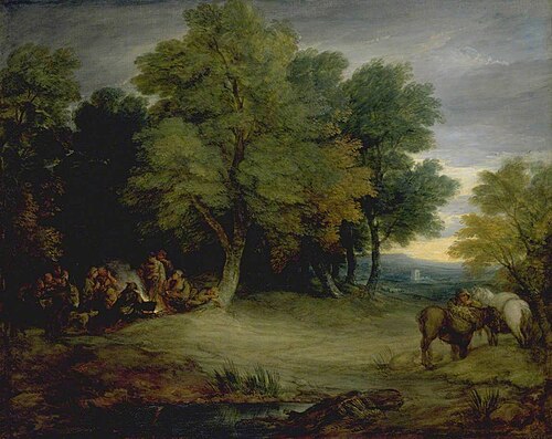 Gypsy Encampment, Sunset, 1779, Thomas Gainsborough