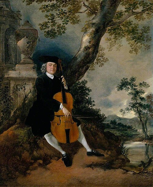 The Rev. John Chafy Playing the Violoncello in a Landscape, 1751, Thomas Gainsborough